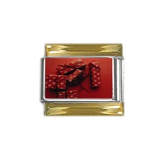 Valentines Gift Gold Trim Italian Charm (9mm)