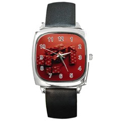 Valentines Gift Square Metal Watch by artworkshop