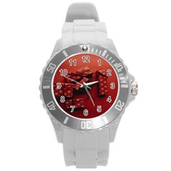 Valentines Gift Round Plastic Sport Watch (l) by artworkshop