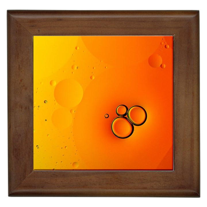 Wallpaper Liquid Bubbles Macro Orange Bright Framed Tile