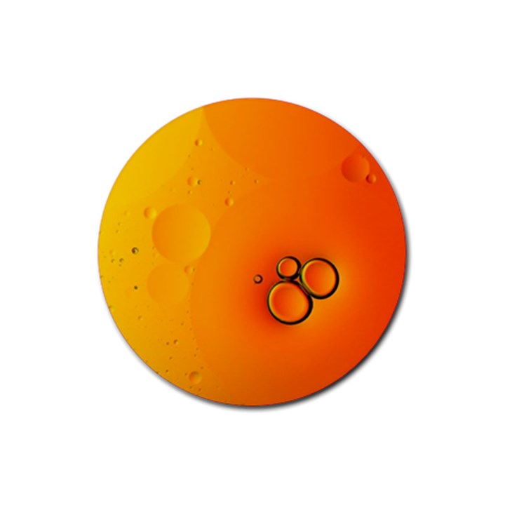 Wallpaper Liquid Bubbles Macro Orange Bright Rubber Round Coaster (4 pack)