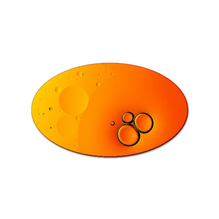 Wallpaper Liquid Bubbles Macro Orange Bright Sticker (Oval)