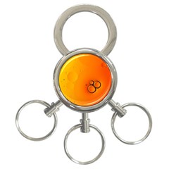 Wallpaper Liquid Bubbles Macro Orange Bright 3-ring Key Chain by artworkshop