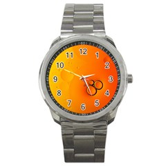 Wallpaper Liquid Bubbles Macro Orange Bright Sport Metal Watch by artworkshop