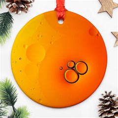 Wallpaper Liquid Bubbles Macro Orange Bright Round Ornament (two Sides) by artworkshop