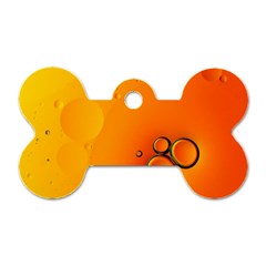 Wallpaper Liquid Bubbles Macro Orange Bright Dog Tag Bone (two Sides) by artworkshop