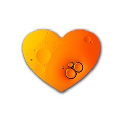 Wallpaper Liquid Bubbles Macro Orange Bright Rubber Coaster (heart) by artworkshop