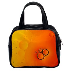 Wallpaper Liquid Bubbles Macro Orange Bright Classic Handbag (two Sides) by artworkshop