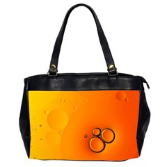 Wallpaper Liquid Bubbles Macro Orange Bright Oversize Office Handbag (2 Sides) by artworkshop