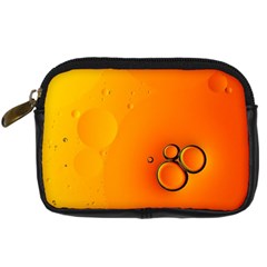 Wallpaper Liquid Bubbles Macro Orange Bright Digital Camera Leather Case by artworkshop