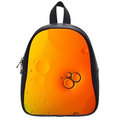 Wallpaper Liquid Bubbles Macro Orange Bright School Bag (small) by artworkshop