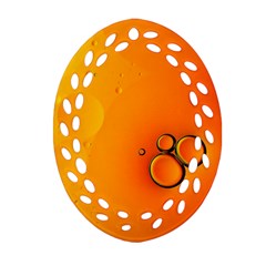 Wallpaper Liquid Bubbles Macro Orange Bright Ornament (oval Filigree) by artworkshop