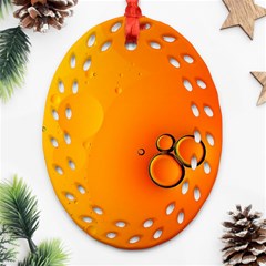 Wallpaper Liquid Bubbles Macro Orange Bright Oval Filigree Ornament (two Sides) by artworkshop