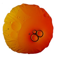 Wallpaper Liquid Bubbles Macro Orange Bright Large 18  Premium Round Cushions by artworkshop