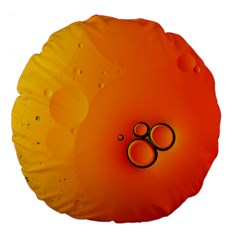 Wallpaper Liquid Bubbles Macro Orange Bright Large 18  Premium Flano Round Cushions by artworkshop