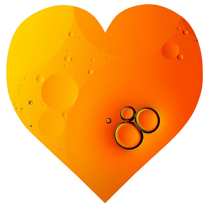 Wallpaper Liquid Bubbles Macro Orange Bright Wooden Puzzle Heart