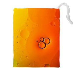 Wallpaper Liquid Bubbles Macro Orange Bright Drawstring Pouch (5xl) by artworkshop