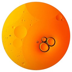 Wallpaper Liquid Bubbles Macro Orange Bright Round Trivet