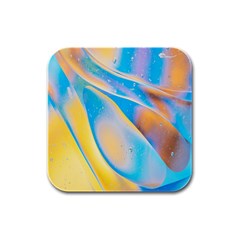 Water And Sunflower Oil Rubber Square Coaster (4 Pack) by artworkshop