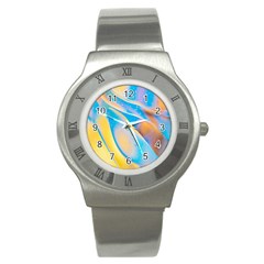 Water And Sunflower Oil Stainless Steel Watch by artworkshop