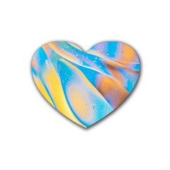 Water And Sunflower Oil Rubber Heart Coaster (4 Pack) by artworkshop