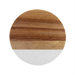 Water And Sunflower Oil Marble Wood Coaster (Round) Front