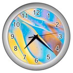 Water And Sunflower Oil Wall Clock (Silver) Front