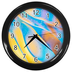 Water And Sunflower Oil Wall Clock (black) by artworkshop