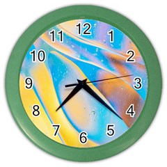 Water And Sunflower Oil Color Wall Clock by artworkshop