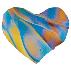 Water And Sunflower Oil Large 19  Premium Heart Shape Cushions by artworkshop