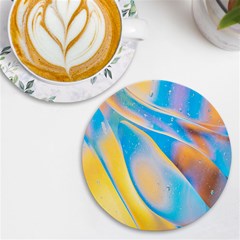 Water And Sunflower Oil Uv Print Round Tile Coaster by artworkshop