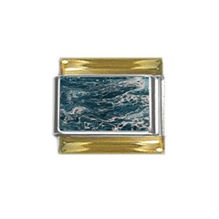 Water Sea Gold Trim Italian Charm (9mm)