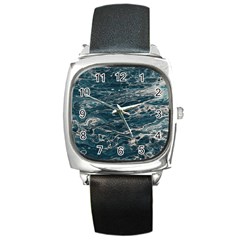 Water Sea Square Metal Watch