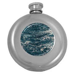 Water Sea Round Hip Flask (5 Oz) by artworkshop