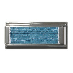 White And Blue Brick Wall Superlink Italian Charm (9mm) by artworkshop