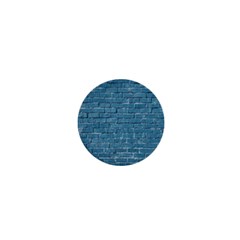 White And Blue Brick Wall 1  Mini Buttons by artworkshop