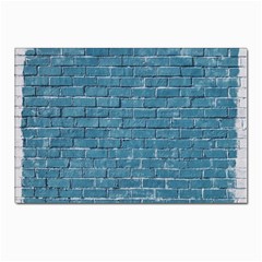 White And Blue Brick Wall Postcards 5  X 7  (pkg Of 10) by artworkshop