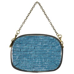 White And Blue Brick Wall Chain Purse (two Sides) by artworkshop