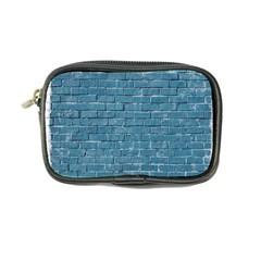 White And Blue Brick Wall Coin Purse by artworkshop