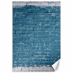 White And Blue Brick Wall Canvas 12  X 18  by artworkshop