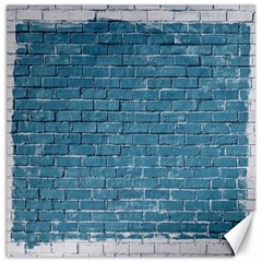 White And Blue Brick Wall Canvas 16  X 16  by artworkshop