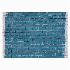 White And Blue Brick Wall Large Glasses Cloth by artworkshop