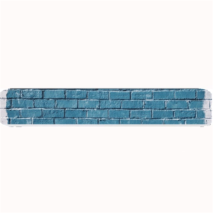 White And Blue Brick Wall Small Bar Mat