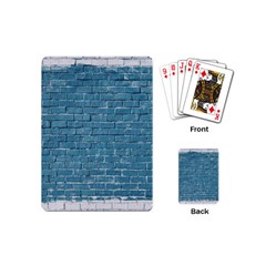 White And Blue Brick Wall Playing Cards Single Design (mini) by artworkshop