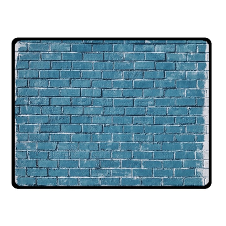 White And Blue Brick Wall Fleece Blanket (Small)