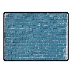 White And Blue Brick Wall Fleece Blanket (Small) 45 x34  Blanket Back