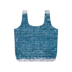 White And Blue Brick Wall Full Print Recycle Bag (s) by artworkshop