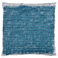 White And Blue Brick Wall Standard Premium Plush Fleece Cushion Case (one Side) by artworkshop