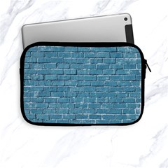 White And Blue Brick Wall Apple Ipad Mini Zipper Cases by artworkshop