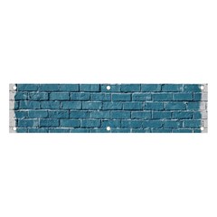 White And Blue Brick Wall Banner And Sign 4  X 1  by artworkshop